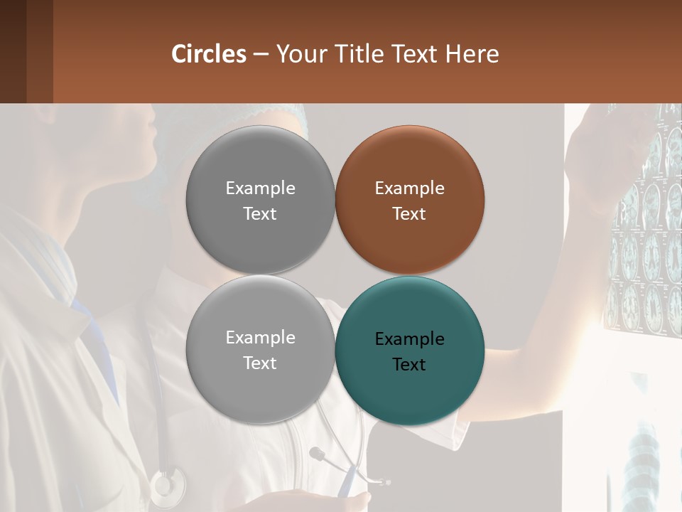 A Doctor And A Nurse Looking At A X - Ray PowerPoint Template