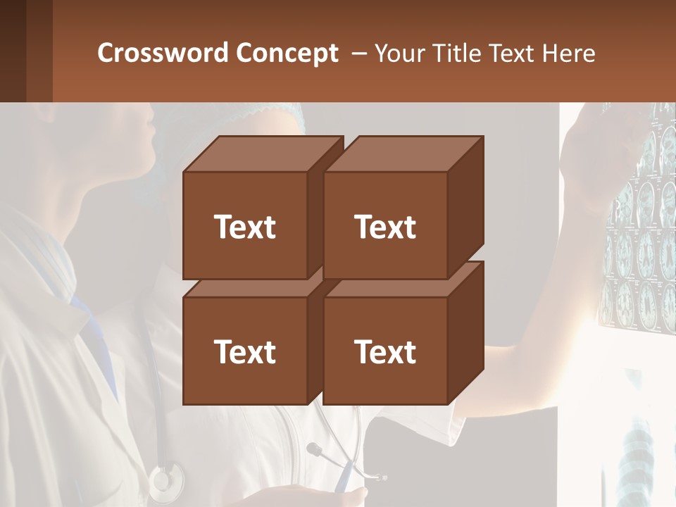 A Doctor And A Nurse Looking At A X - Ray PowerPoint Template