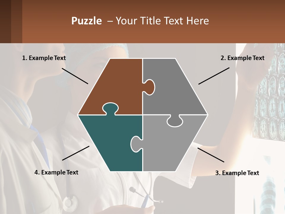 A Doctor And A Nurse Looking At A X - Ray PowerPoint Template