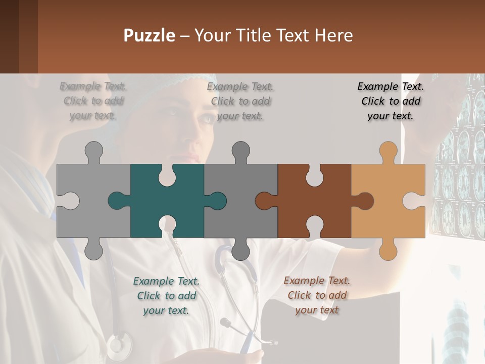 A Doctor And A Nurse Looking At A X - Ray PowerPoint Template