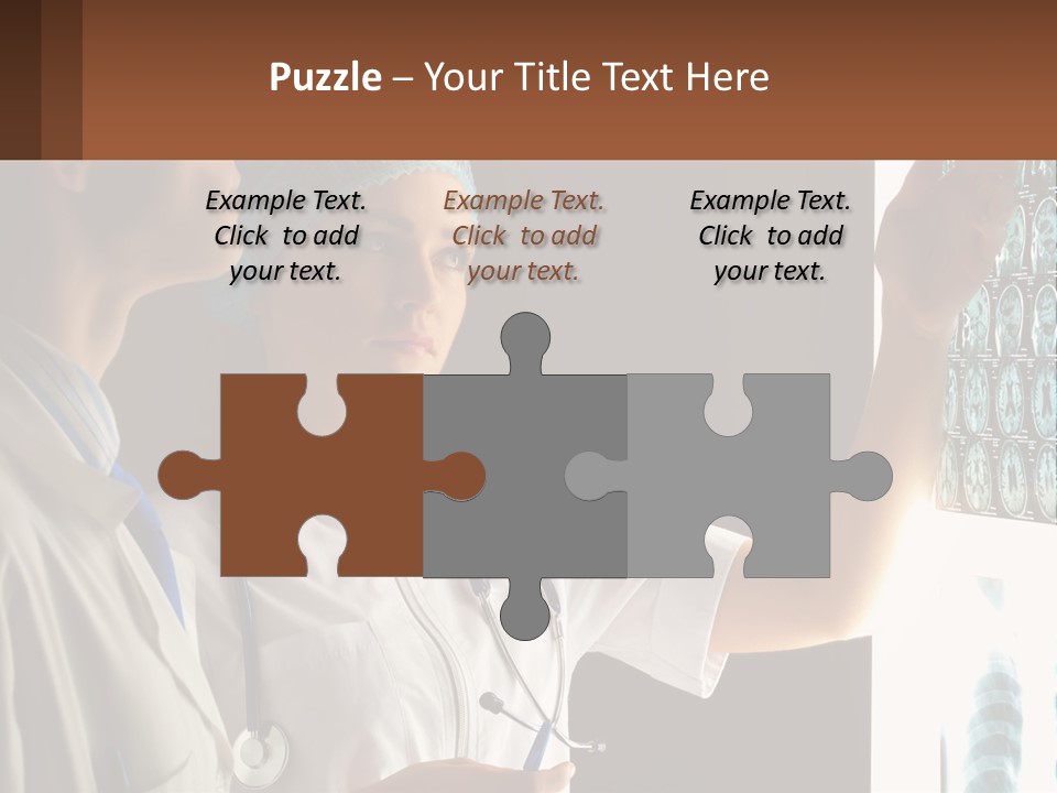 A Doctor And A Nurse Looking At A X - Ray PowerPoint Template