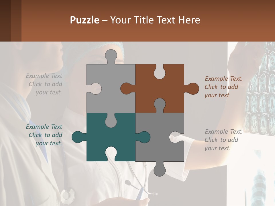 A Doctor And A Nurse Looking At A X - Ray PowerPoint Template