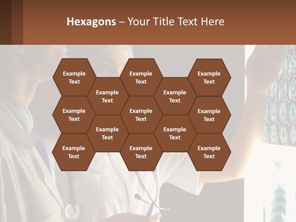 A Doctor And A Nurse Looking At A X - Ray PowerPoint Template