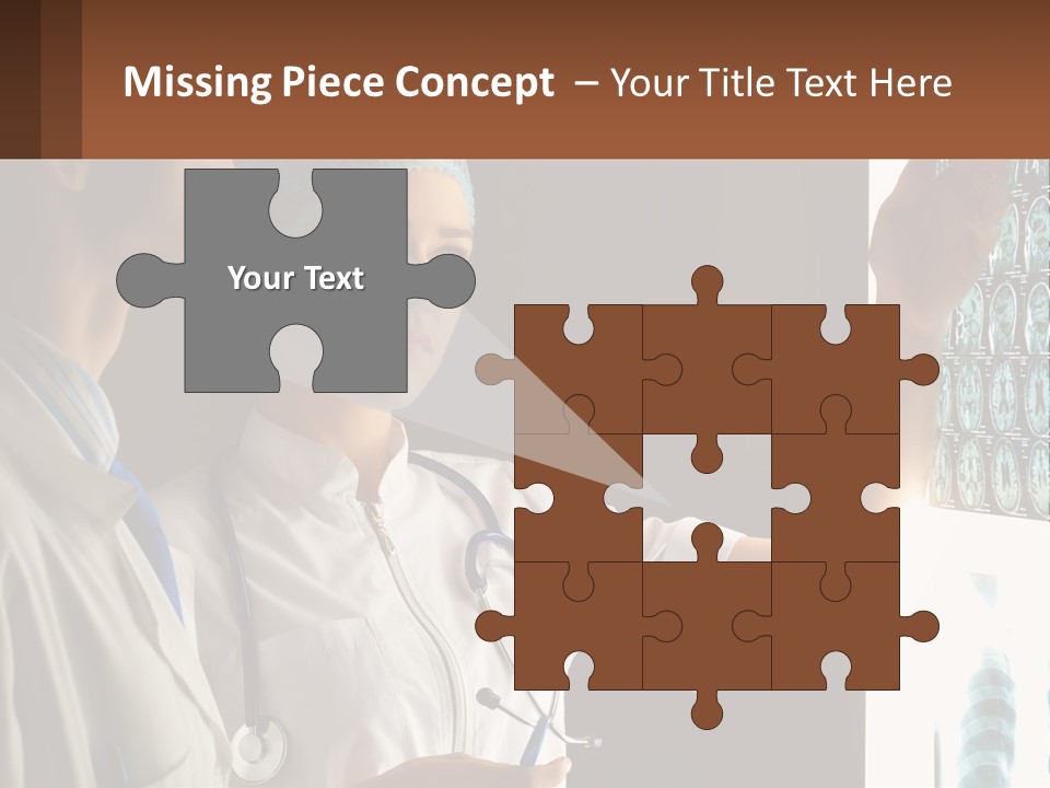 A Doctor And A Nurse Looking At A X - Ray PowerPoint Template