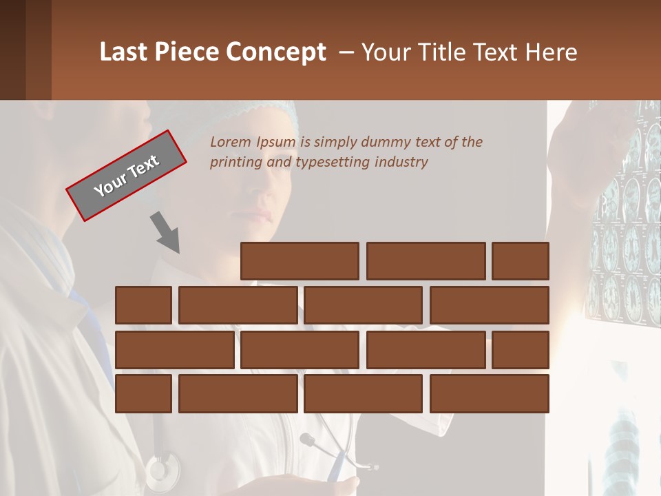 A Doctor And A Nurse Looking At A X - Ray PowerPoint Template