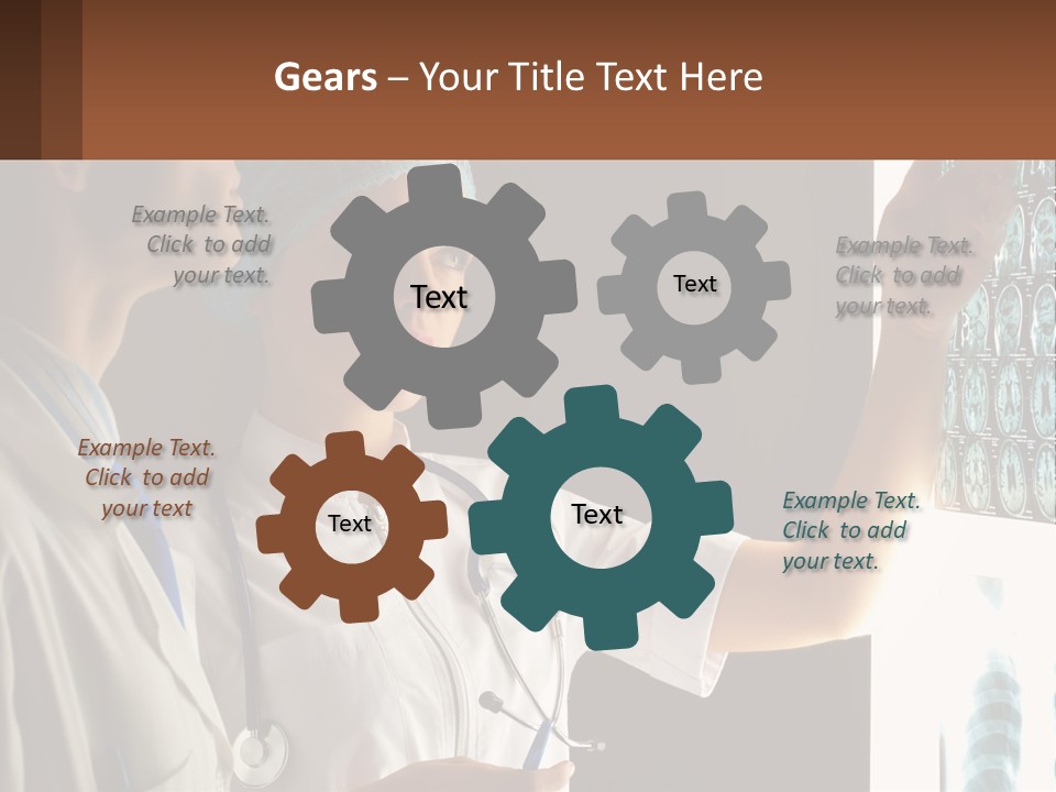 A Doctor And A Nurse Looking At A X - Ray PowerPoint Template