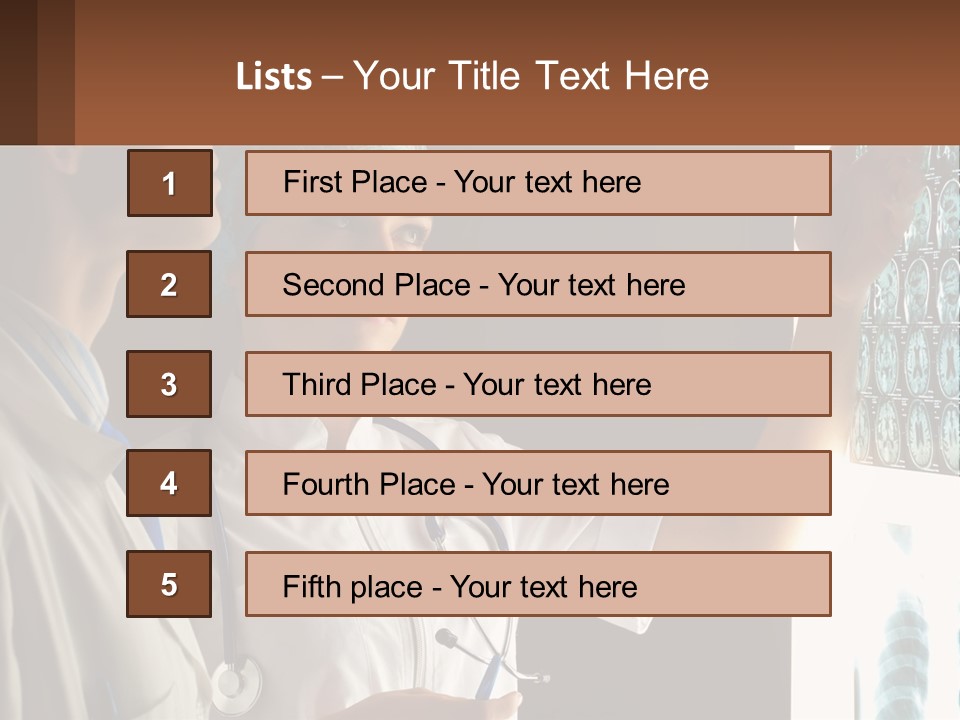 A Doctor And A Nurse Looking At A X - Ray PowerPoint Template