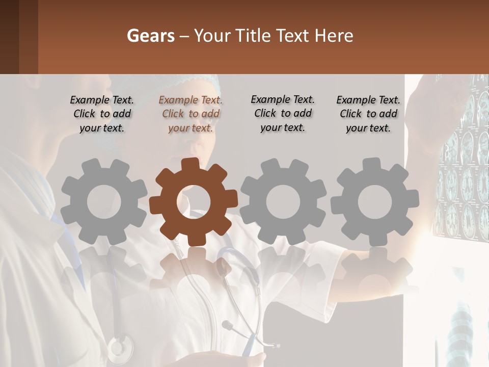 A Doctor And A Nurse Looking At A X - Ray PowerPoint Template