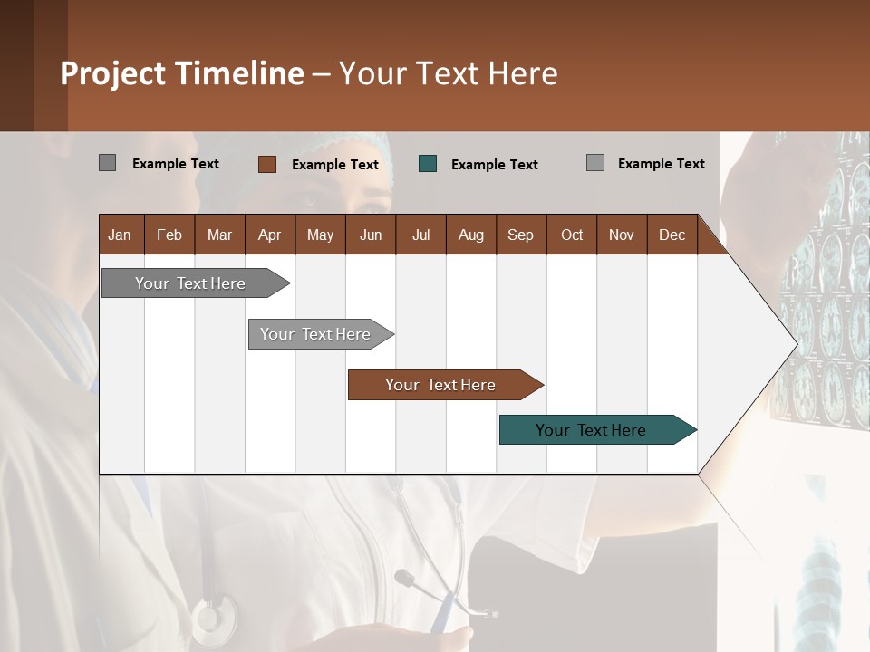 A Doctor And A Nurse Looking At A X - Ray PowerPoint Template