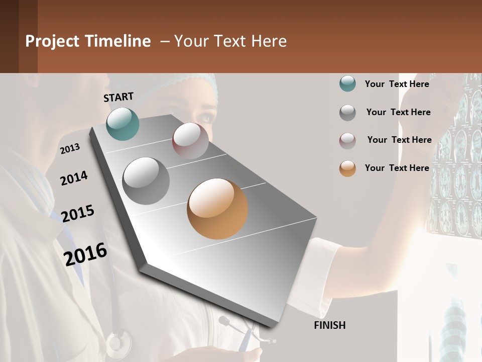 A Doctor And A Nurse Looking At A X - Ray PowerPoint Template