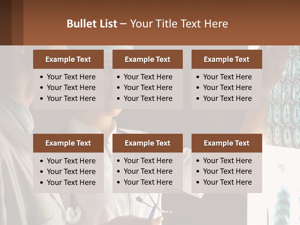 A Doctor And A Nurse Looking At A X - Ray PowerPoint Template