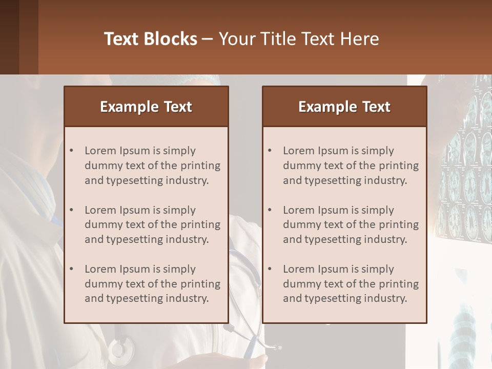 A Doctor And A Nurse Looking At A X - Ray PowerPoint Template