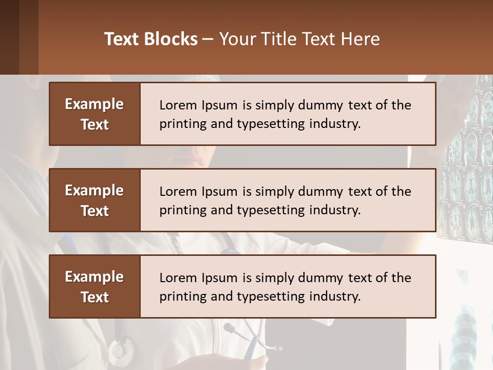A Doctor And A Nurse Looking At A X - Ray PowerPoint Template