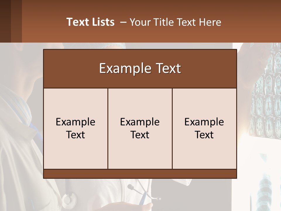 A Doctor And A Nurse Looking At A X - Ray PowerPoint Template