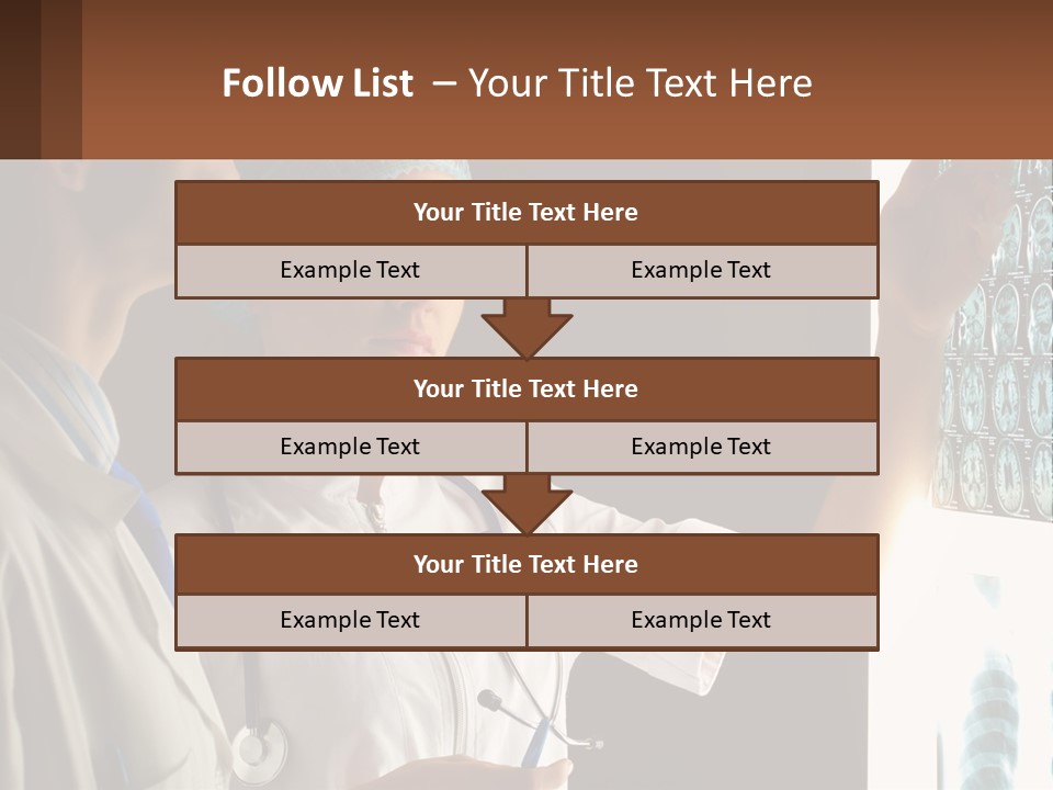 A Doctor And A Nurse Looking At A X - Ray PowerPoint Template