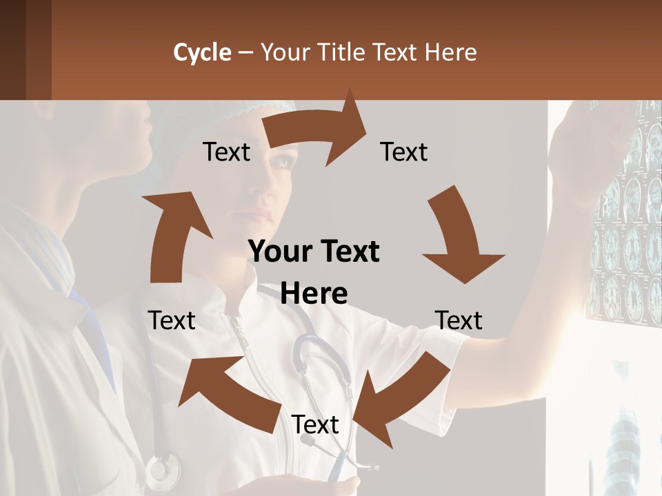 A Doctor And A Nurse Looking At A X - Ray PowerPoint Template