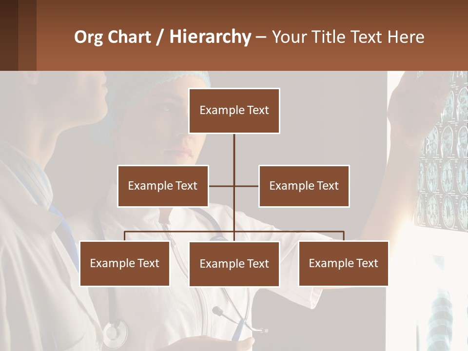 A Doctor And A Nurse Looking At A X - Ray PowerPoint Template