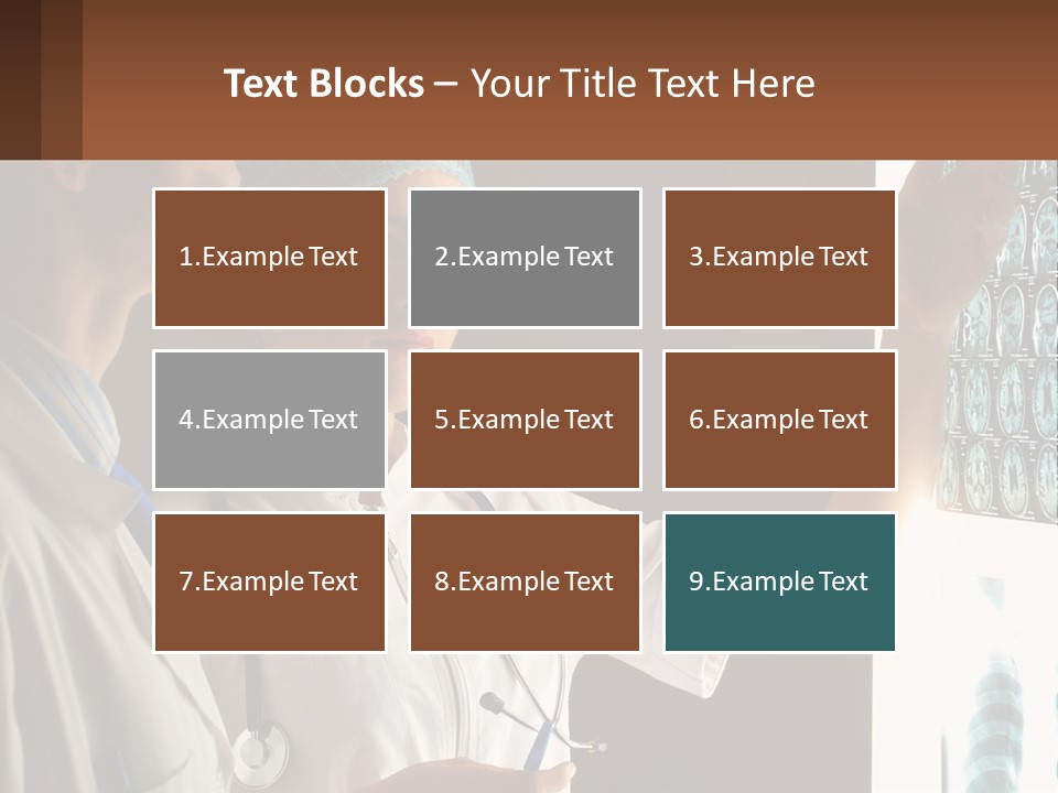 A Doctor And A Nurse Looking At A X - Ray PowerPoint Template
