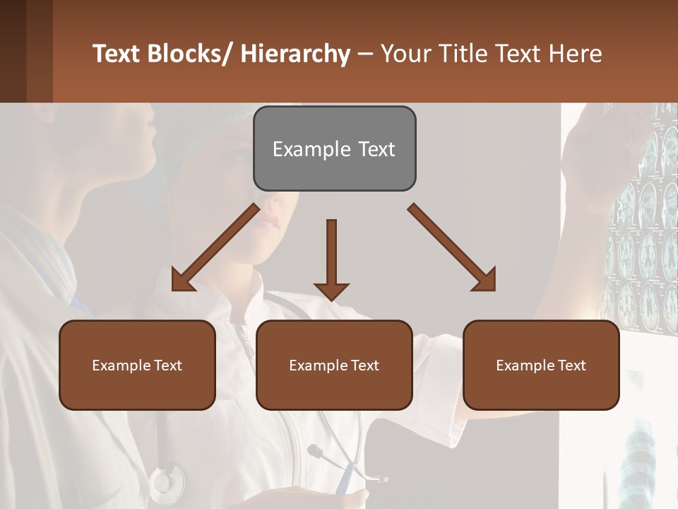 A Doctor And A Nurse Looking At A X - Ray PowerPoint Template