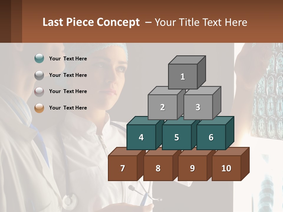 A Doctor And A Nurse Looking At A X - Ray PowerPoint Template