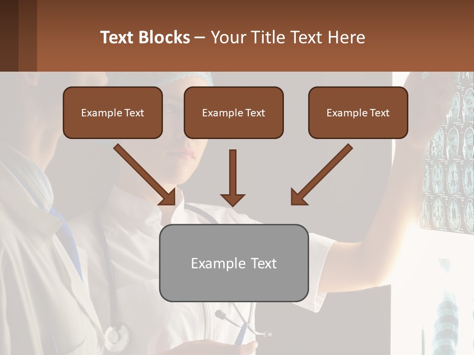A Doctor And A Nurse Looking At A X - Ray PowerPoint Template
