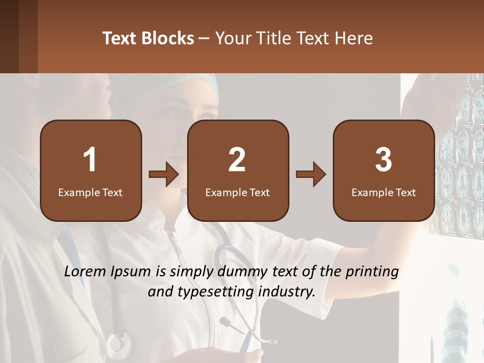 A Doctor And A Nurse Looking At A X - Ray PowerPoint Template