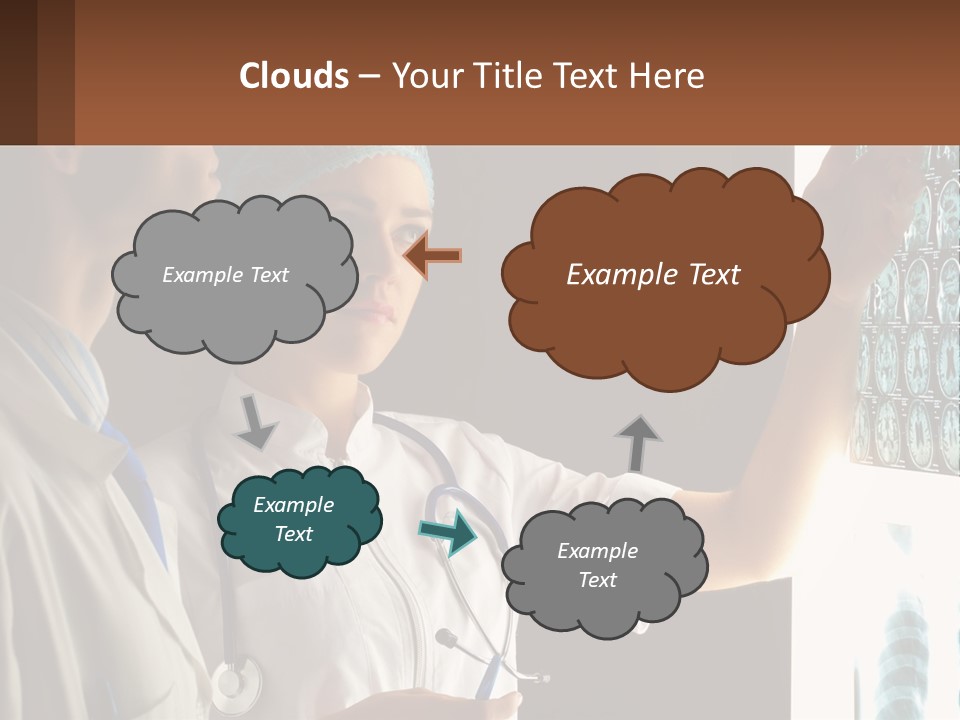 A Doctor And A Nurse Looking At A X - Ray PowerPoint Template