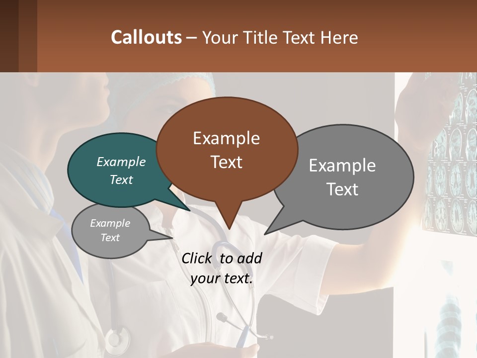 A Doctor And A Nurse Looking At A X - Ray PowerPoint Template
