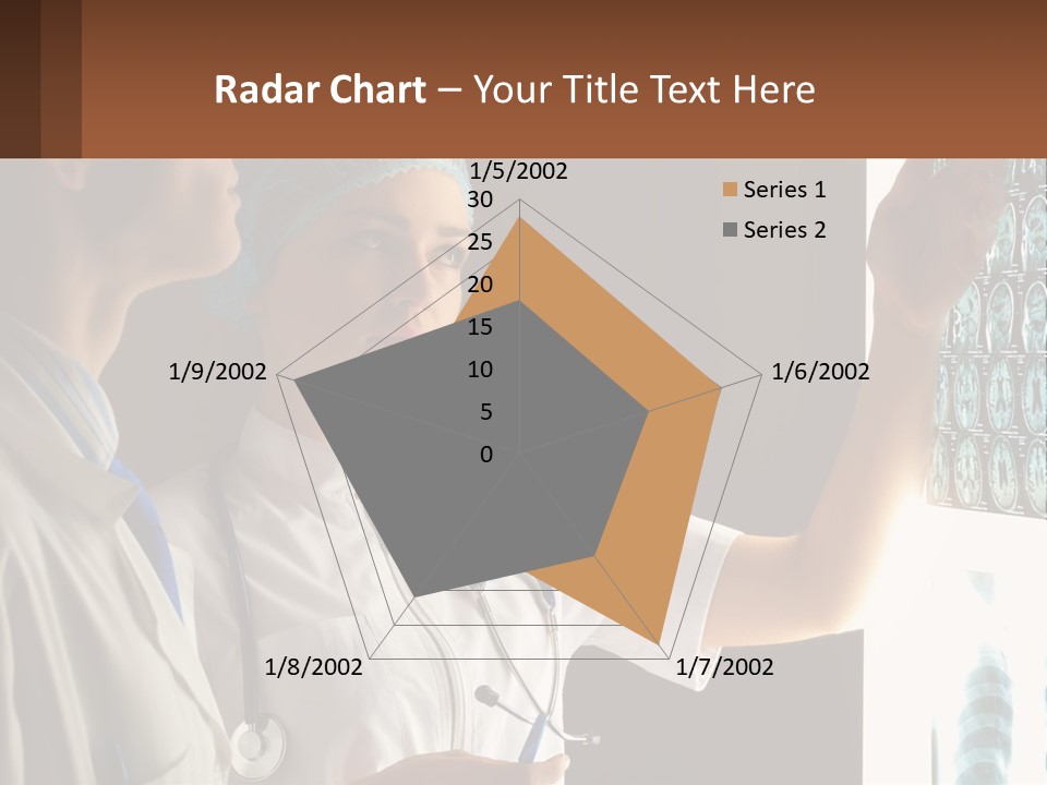 A Doctor And A Nurse Looking At A X - Ray PowerPoint Template