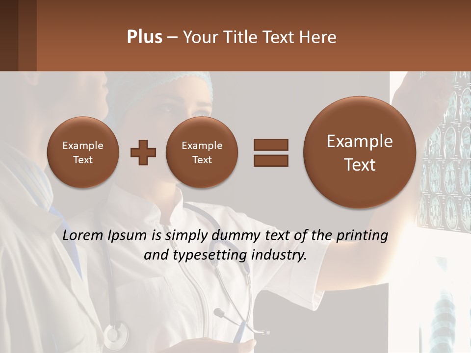 A Doctor And A Nurse Looking At A X - Ray PowerPoint Template