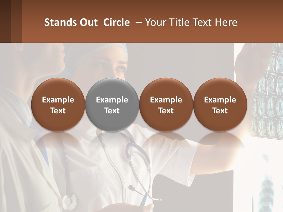 A Doctor And A Nurse Looking At A X - Ray PowerPoint Template