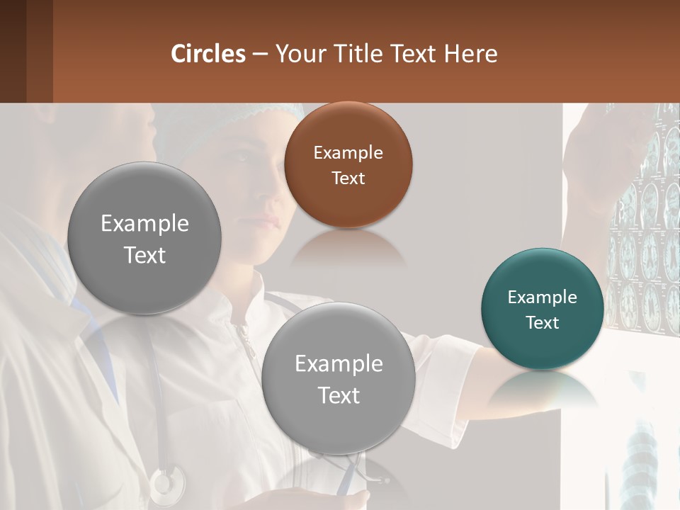 A Doctor And A Nurse Looking At A X - Ray PowerPoint Template