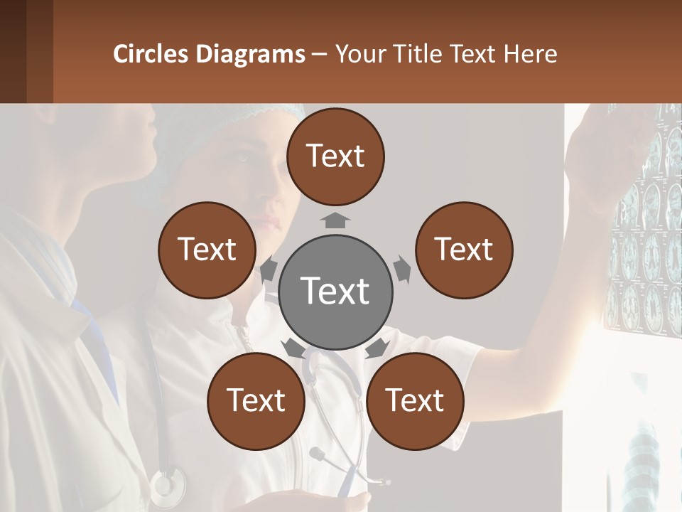 A Doctor And A Nurse Looking At A X - Ray PowerPoint Template