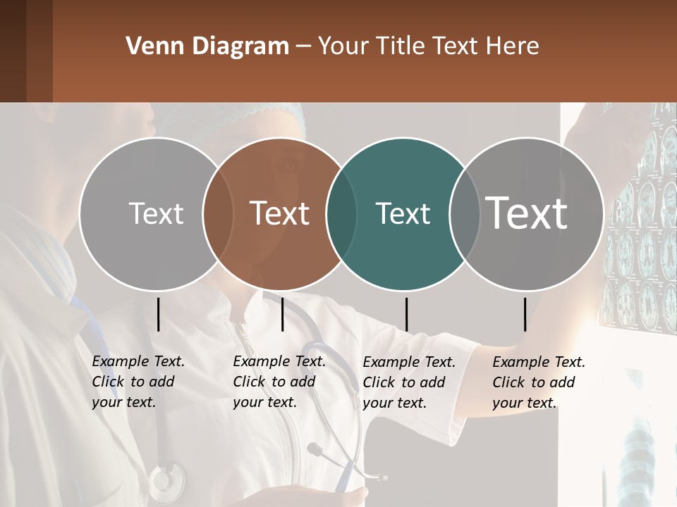 A Doctor And A Nurse Looking At A X - Ray PowerPoint Template