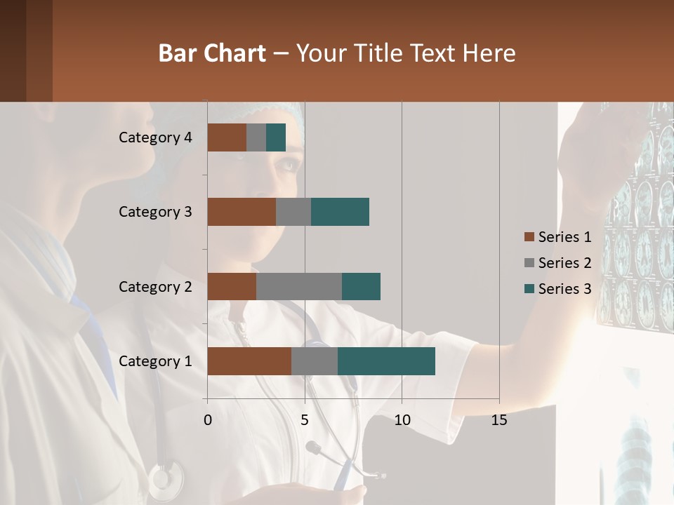 A Doctor And A Nurse Looking At A X - Ray PowerPoint Template