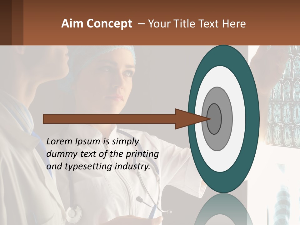 A Doctor And A Nurse Looking At A X - Ray PowerPoint Template