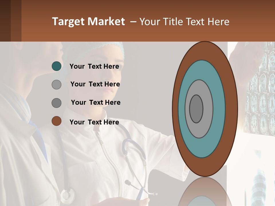 A Doctor And A Nurse Looking At A X - Ray PowerPoint Template