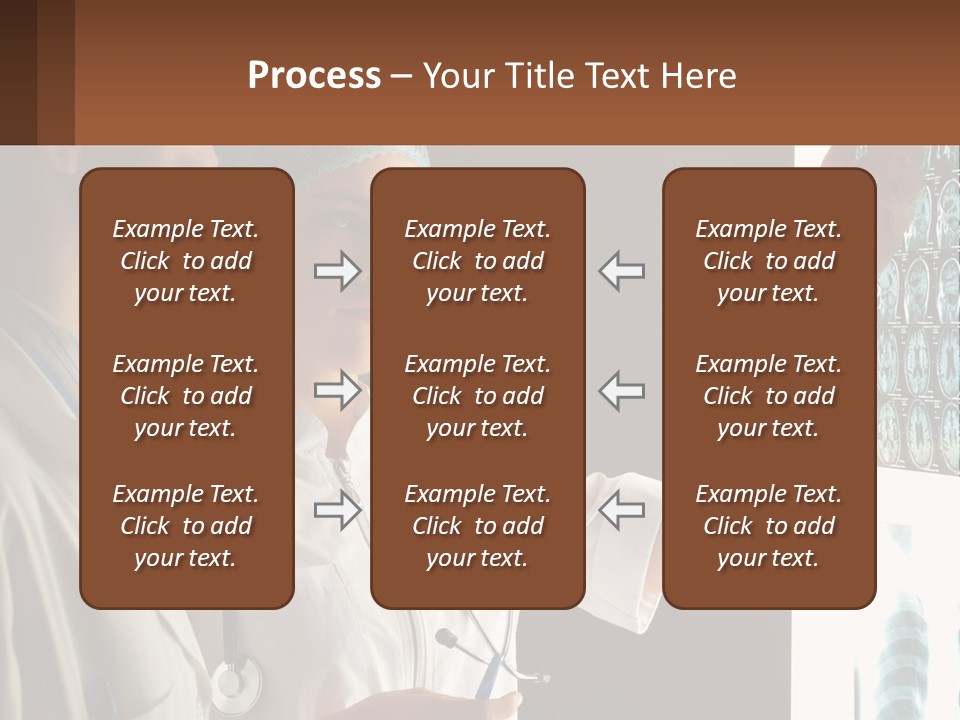 A Doctor And A Nurse Looking At A X - Ray PowerPoint Template