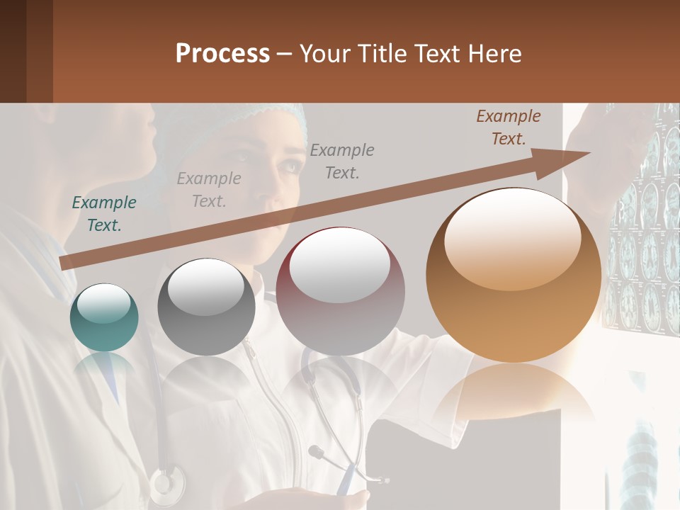 A Doctor And A Nurse Looking At A X - Ray PowerPoint Template