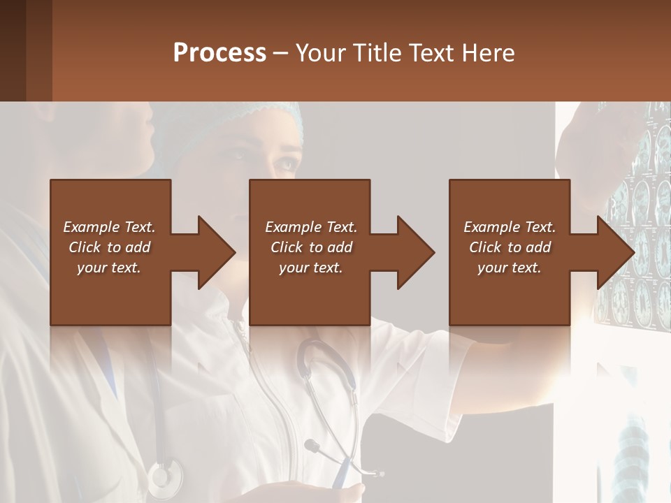 A Doctor And A Nurse Looking At A X - Ray PowerPoint Template