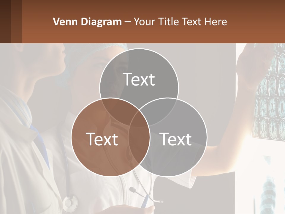 A Doctor And A Nurse Looking At A X - Ray PowerPoint Template