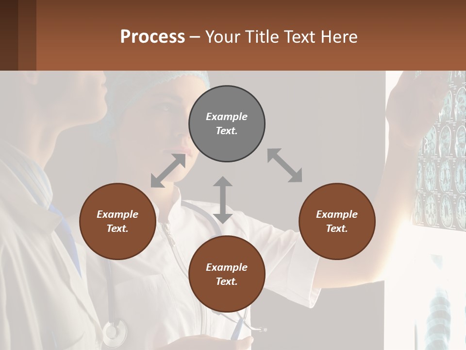 A Doctor And A Nurse Looking At A X - Ray PowerPoint Template