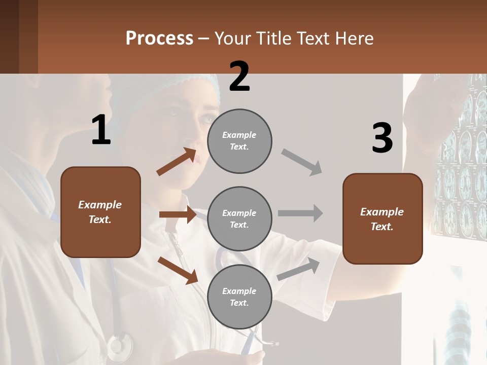 A Doctor And A Nurse Looking At A X - Ray PowerPoint Template