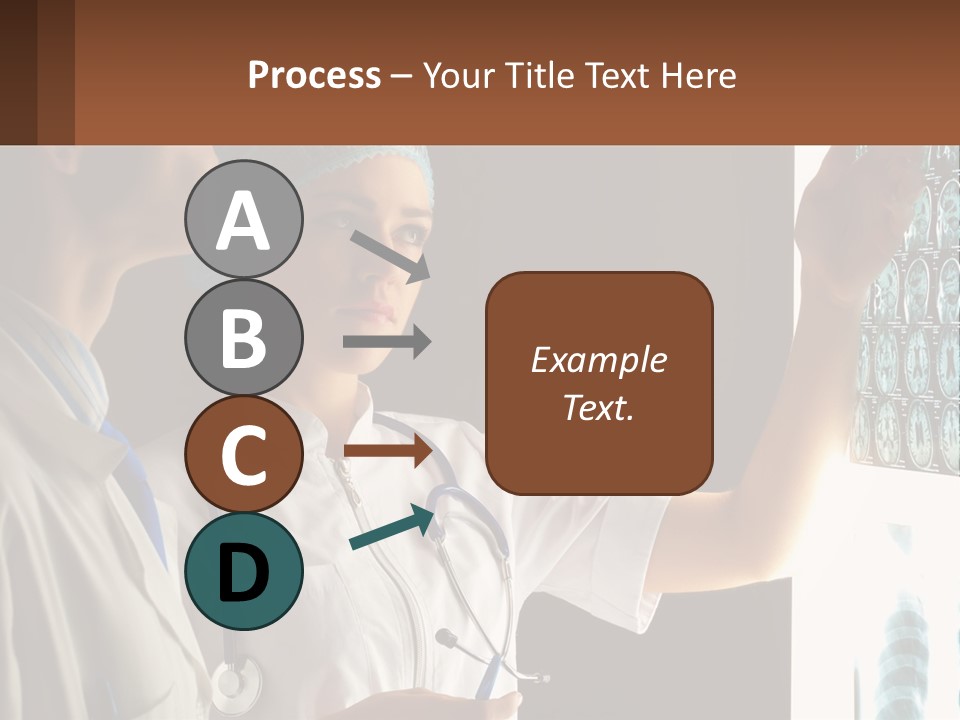 A Doctor And A Nurse Looking At A X - Ray PowerPoint Template