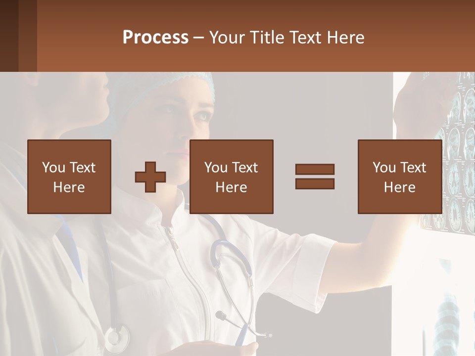A Doctor And A Nurse Looking At A X - Ray PowerPoint Template