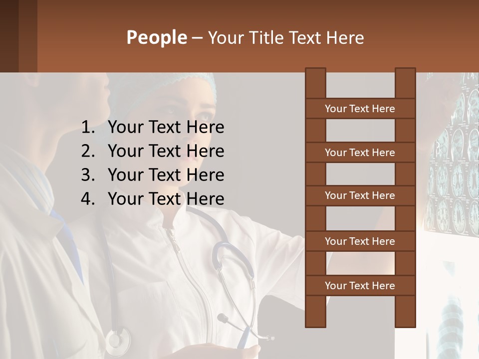 A Doctor And A Nurse Looking At A X - Ray PowerPoint Template