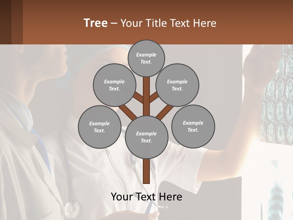 A Doctor And A Nurse Looking At A X - Ray PowerPoint Template