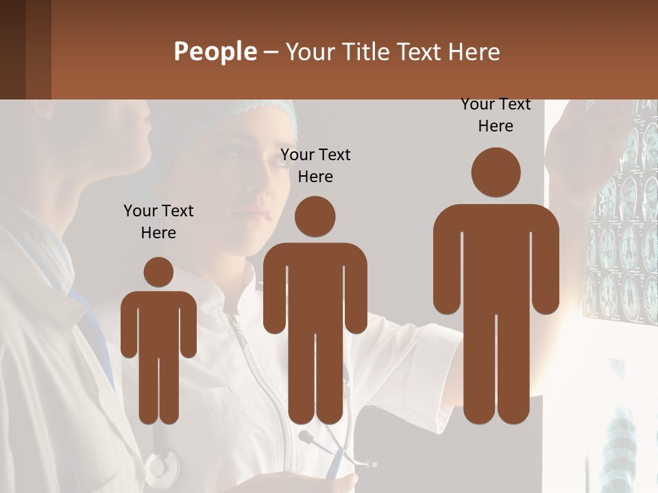 A Doctor And A Nurse Looking At A X - Ray PowerPoint Template