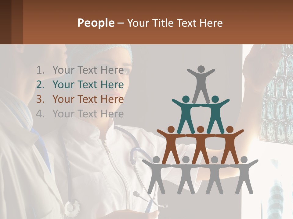 A Doctor And A Nurse Looking At A X - Ray PowerPoint Template