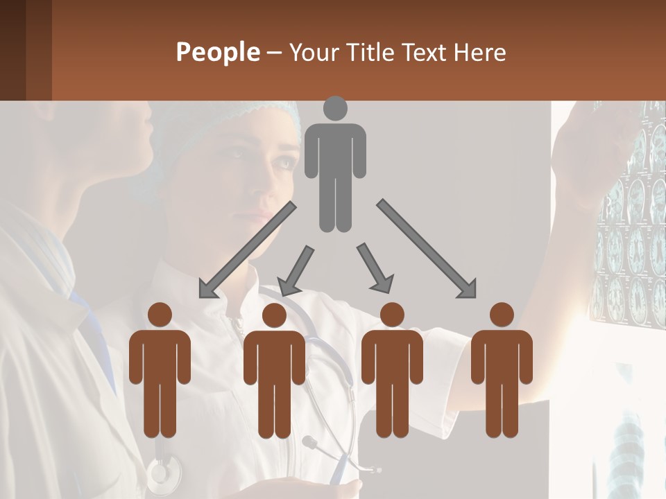 A Doctor And A Nurse Looking At A X - Ray PowerPoint Template